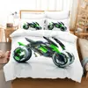Kawasaki Bedding Set Single Twin Full Queen King Size Bed Set Aldult Kid Bedroom Duvetcover Sets 3D Print Cool Wild Motorcycle 2