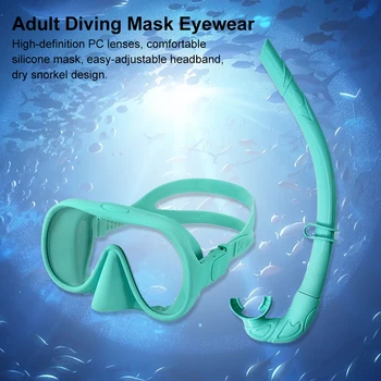Diving Mask & Snorkel Set Scuba Diving Mask Adjustable Swim Goggles No Leakage Diving Snorkel Tube Anti-Fog for Scuba Diving 4