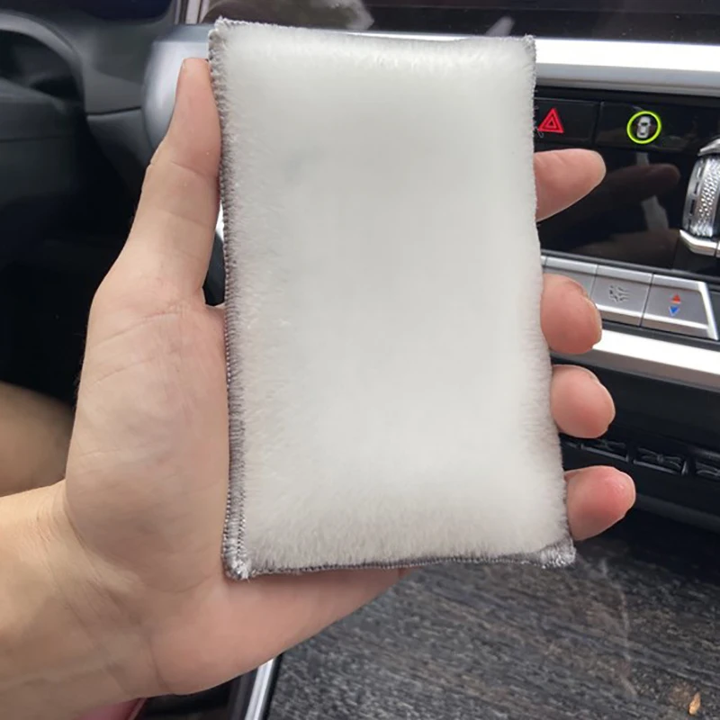1PC/3PCS Double Side Car Interior Scrubbing Sponge for Leather Interior Car Wash Pad No Scratch Car Microfiber Scrubbing Sponge