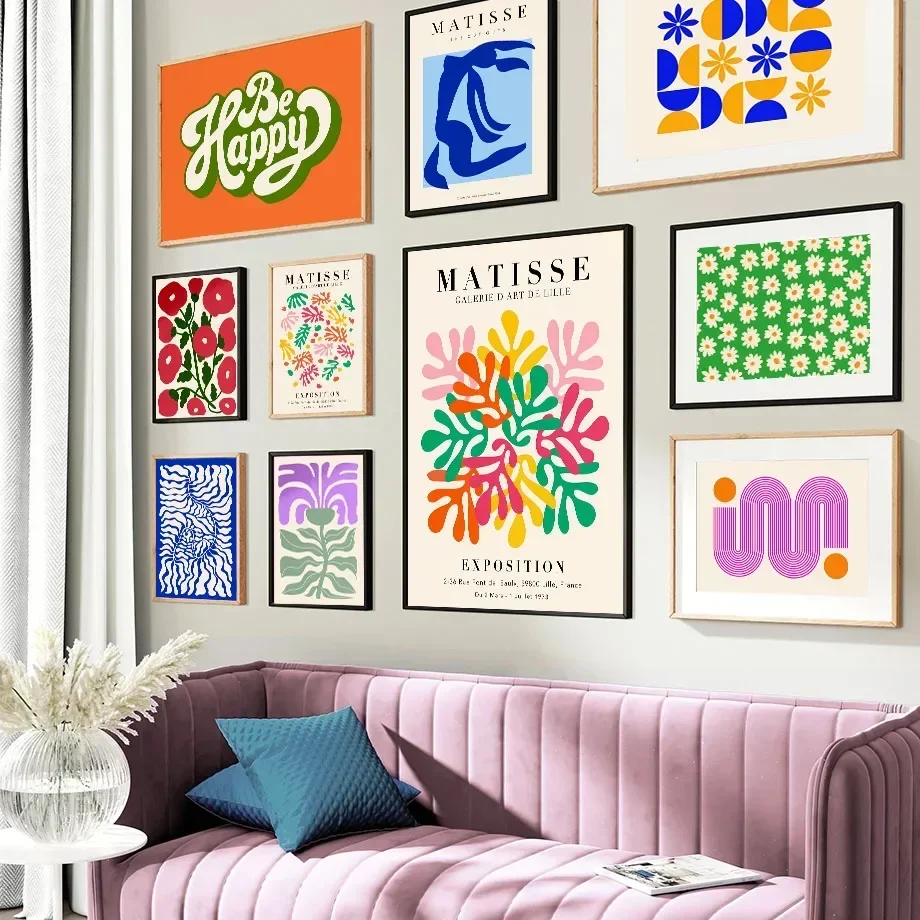 Colorful Henri Matisse Bauhaus Flower Market Wall Art Posters And PrintsCanvas Painting  Wall Pictures For Living Room Decor