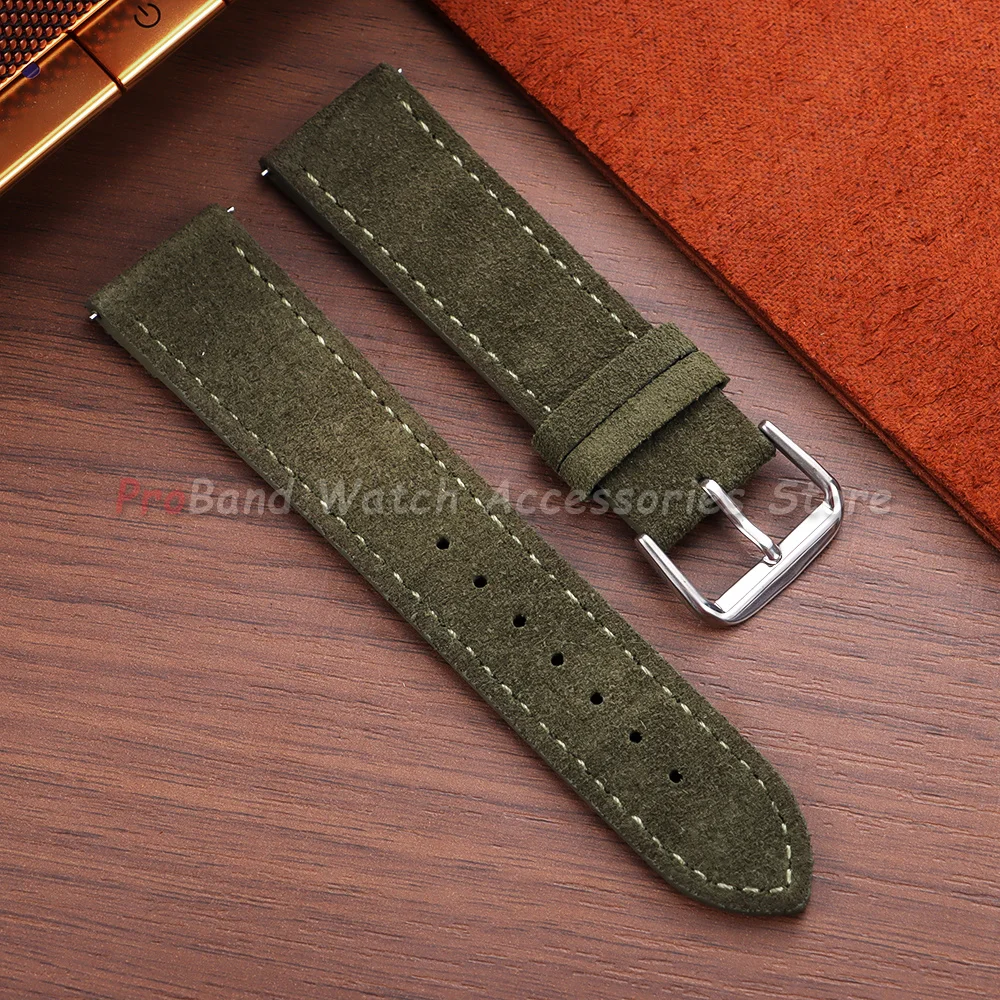 Premium Suede Leather Quick Release Watch Strap - Grey, Blue, Black, Brown