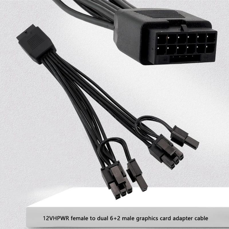 16핀 암-듀얼 8핀(6+2) 수 PCIe 변환 GPU 8핀 전원 케이블 (12+4핀 12VHPWR 포트 포함 전원 공급 장치용)