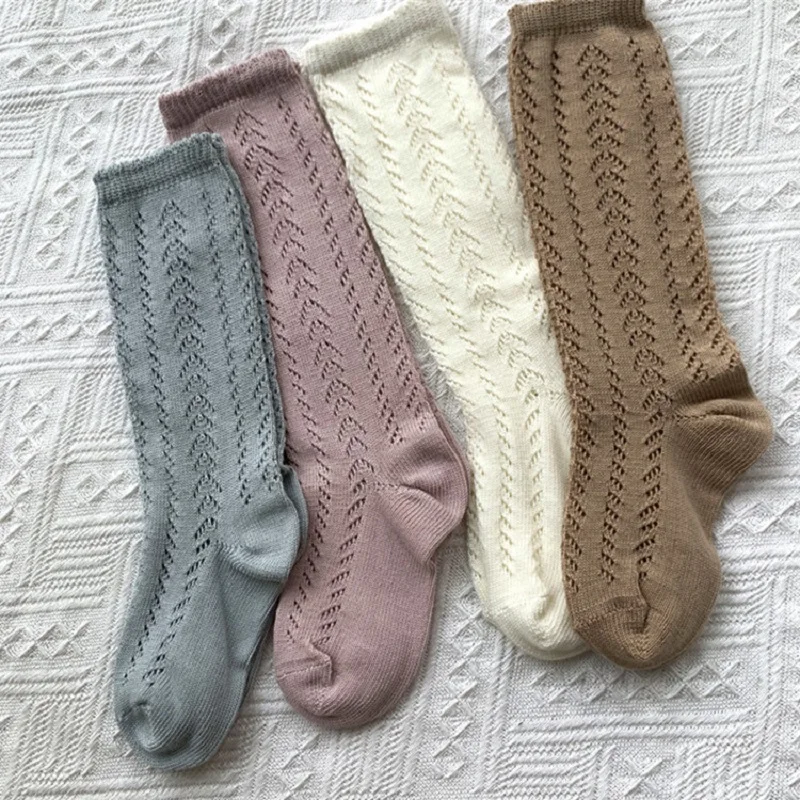 Children Girls Socks Spanish Style Hollow Out Knee High Socks