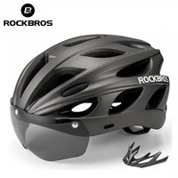 ROCKBROS Bicycle Helmet Men EPS Integrally-molded Breathable Cycling Helmet Men Women Goggles Lens Aero MTB Road Bike Helmet 1