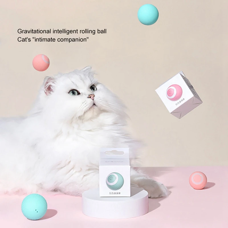 스마트 전기 고양이 공 장난감, 자동 롤링 볼, 고양이 장난감, 고양이 훈련, 자체 이동 고양이 장난감, 실내 놀이용 장난감