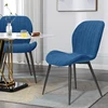 Dining Chair Set of 2, Upholstered Dining Room Chairs, Mid-Century Modern Armless Back Chair with Velvet Soft Seat Metal Legs, 6