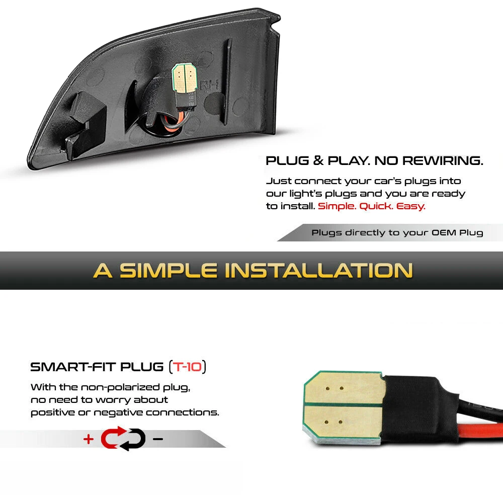 Clignotants Dynamiques LED Pour Volvo XC60 2008-2014 – Remplacement OEM 31217288/31217289 | Séquentiel, Verre Fumé