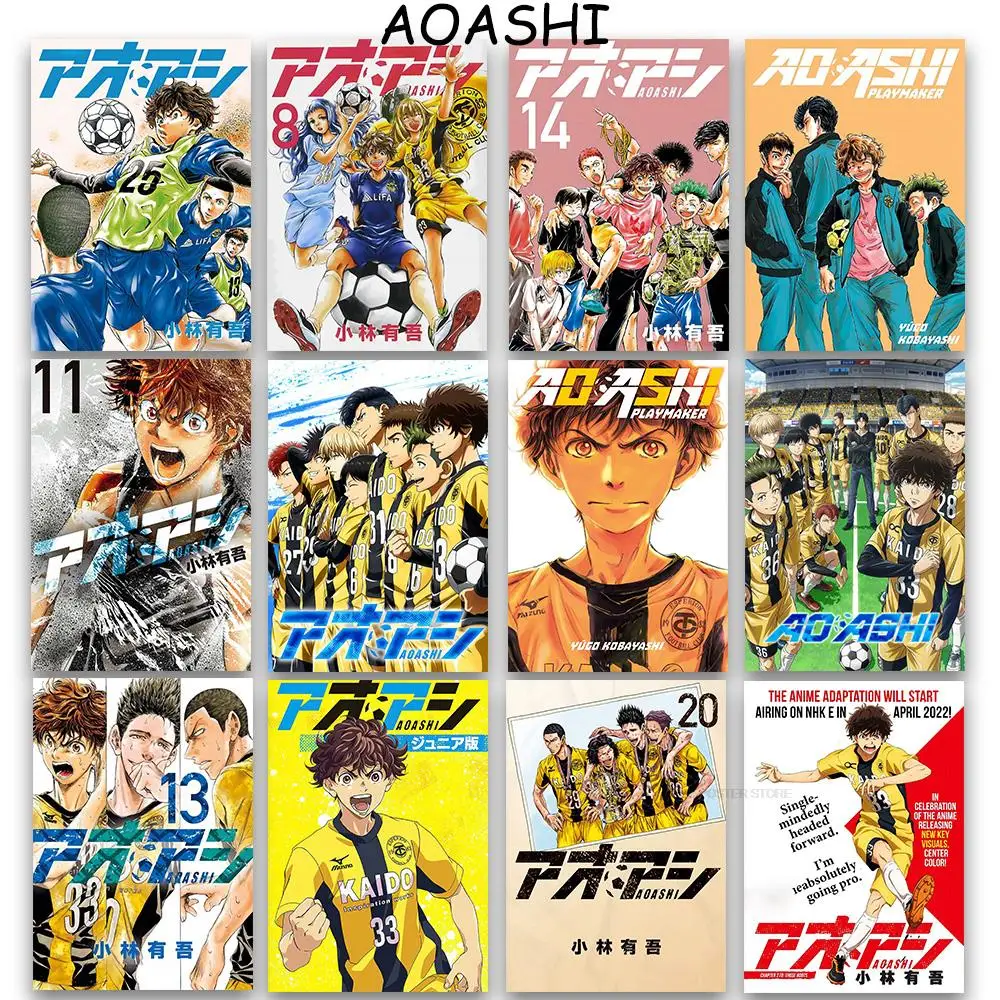 

Anime New AOASHI Poster Kraft Paper Prints Arrivals Sports Cafe Football Wall Sticker And Home Decoration Vintage Room Decor