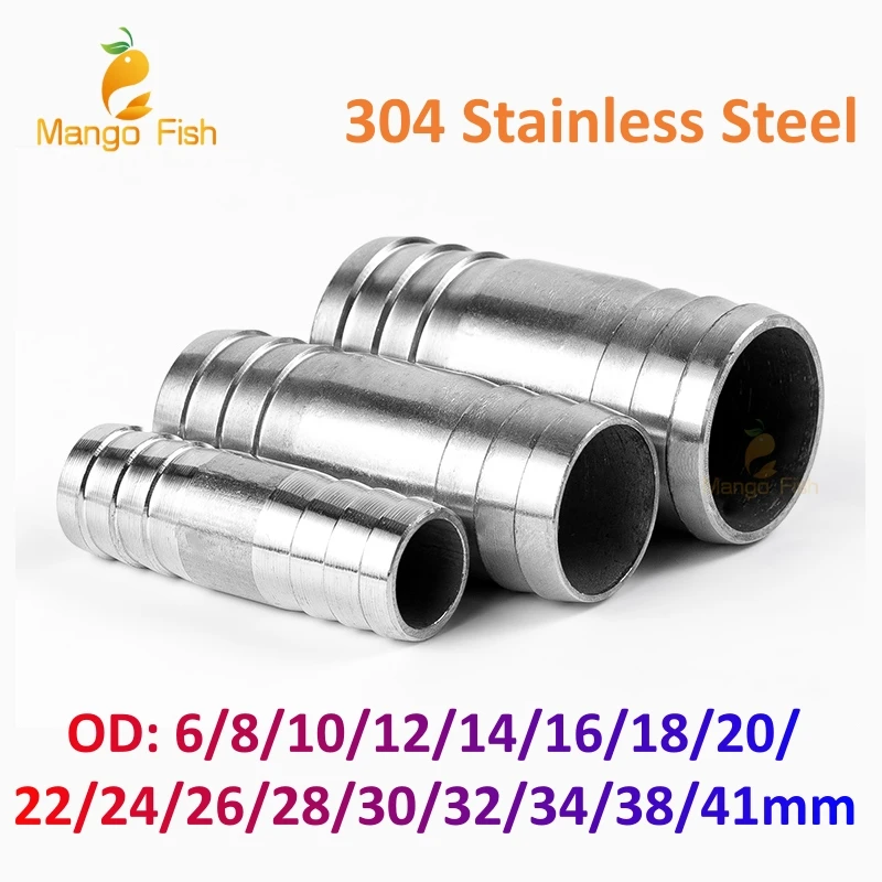 Stainless Steel 304 Hose Barb Fitting - 3/4 Barbed X 1/2 NPT Male Straight Adapter 2-Pack