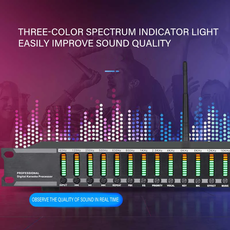 Professional home pre-stage effector microphone KTV digital reverb USB Bluetooth howling Kara processor