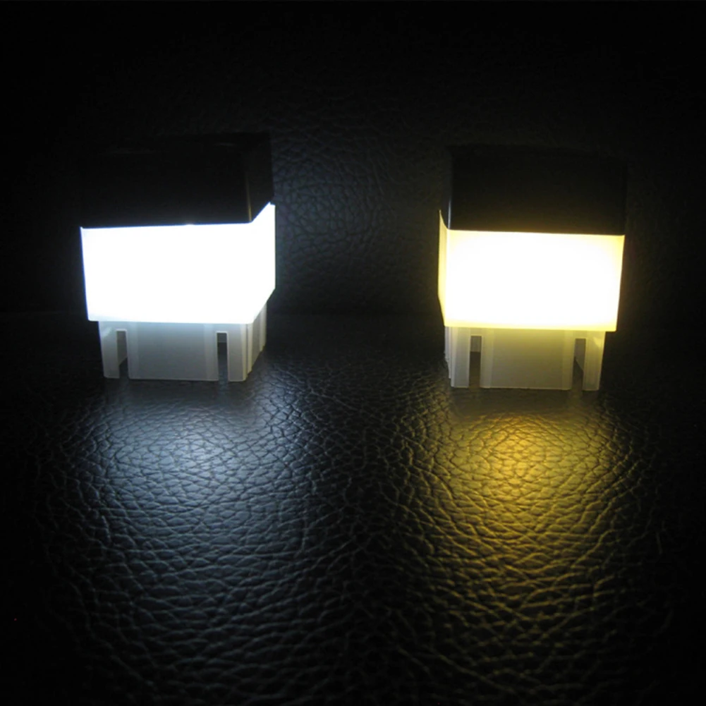 Solar Light LED Solar Light LED Landscape Lights Post Light Outdoor Solar LED Post Lights Square Walkway Light Lawn Fence Landscape Lights LED Deck Cap Lamp For Fence Pathway Ga