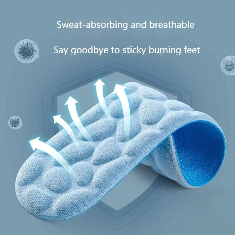 1Pair Massage Shoes Insoles Men Women Deodorant Running Sports Insole for Feet Plantar Fasciitis Shoe Pads Memory Foam Sole