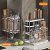 Kitchen Storage Rack Cutlery Cylinder Knife Rack 304 Stainless Steel Rack Chopsticks Spoon Knife Fork Storage Basket 1