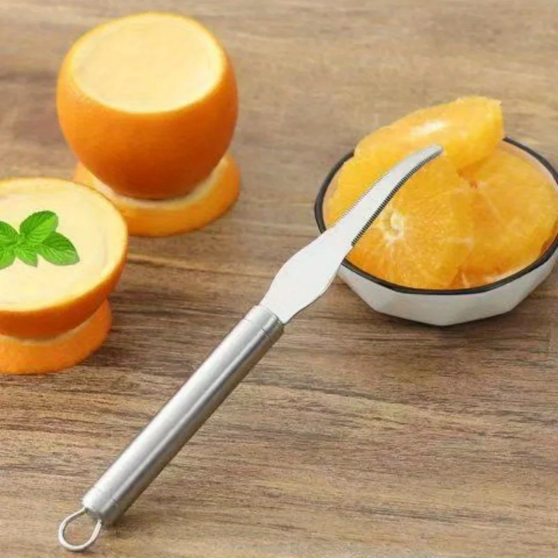 1pc Stainless Steel Orange Peeler & Vegetable Slicer -Safe & Versatile Kitchen Gadget for Fruit & Veggie Slicing,Fruit Prep Tool