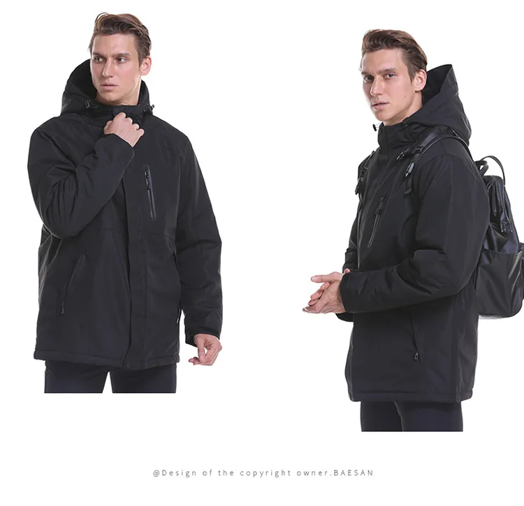 Heating jacket Smar men and women Smart USB carbon fiber heating travel jacket Winter couple's heating cotton padded jacket
