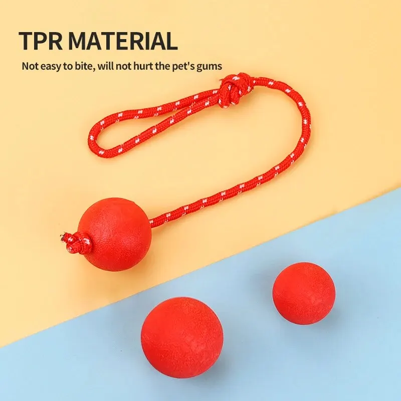 Natural Rubber Dog Toy Balls Reward Pets on Ropes for Training/playing/chewing Solid Teeth Cleaning Toys 2