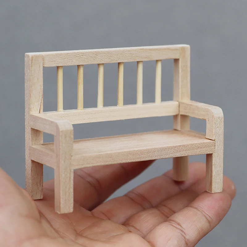

1:12 Dollhouse Miniature Solid Wooden Table Small Chair Model Doll House Furniture Armchair Toys Accessories Christmas Gift