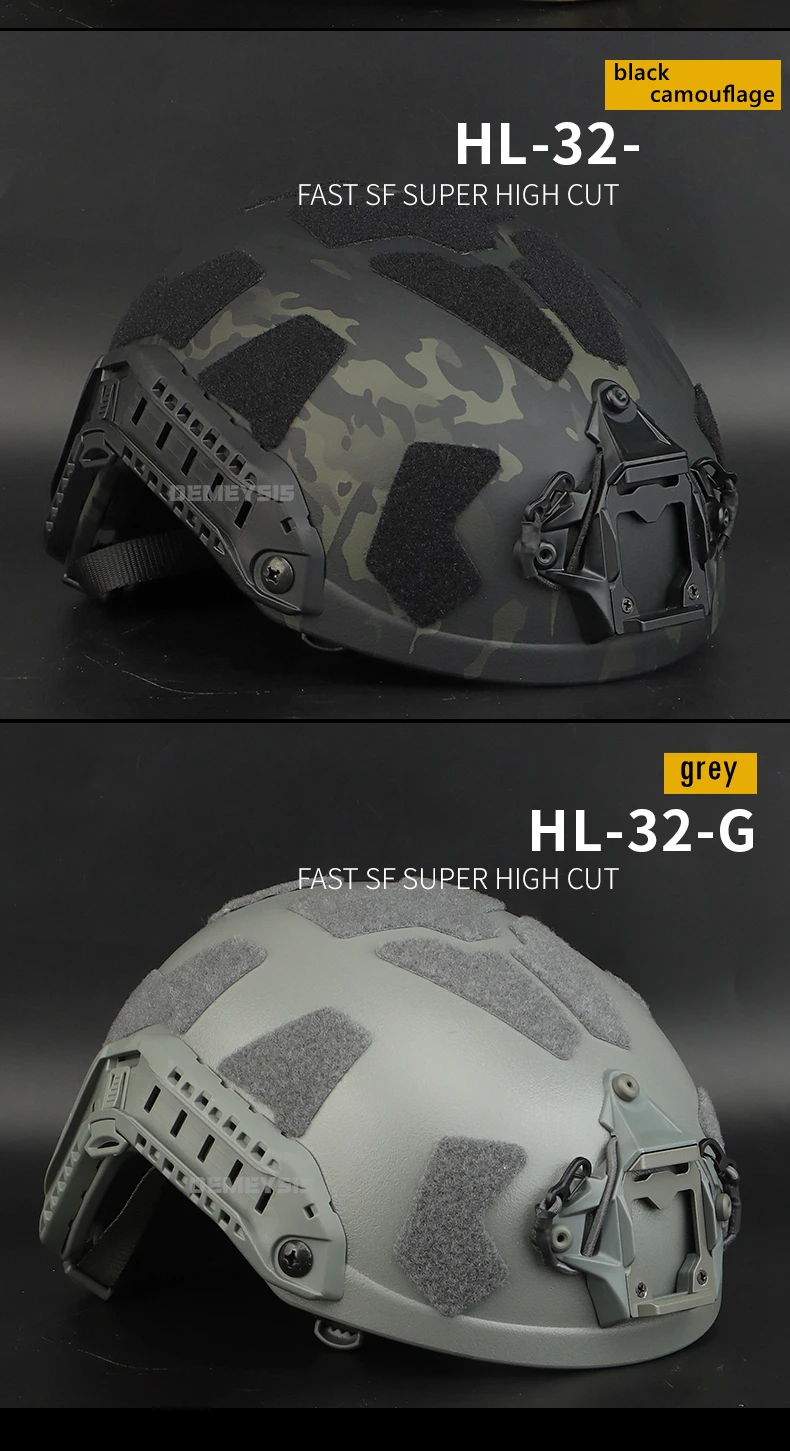 CS Airsoft Helmets FAST SF SUPER HIGH CUT Tactical Half-covered Helmet with Suspension Systems Soft Inner Pads Hunting Gear