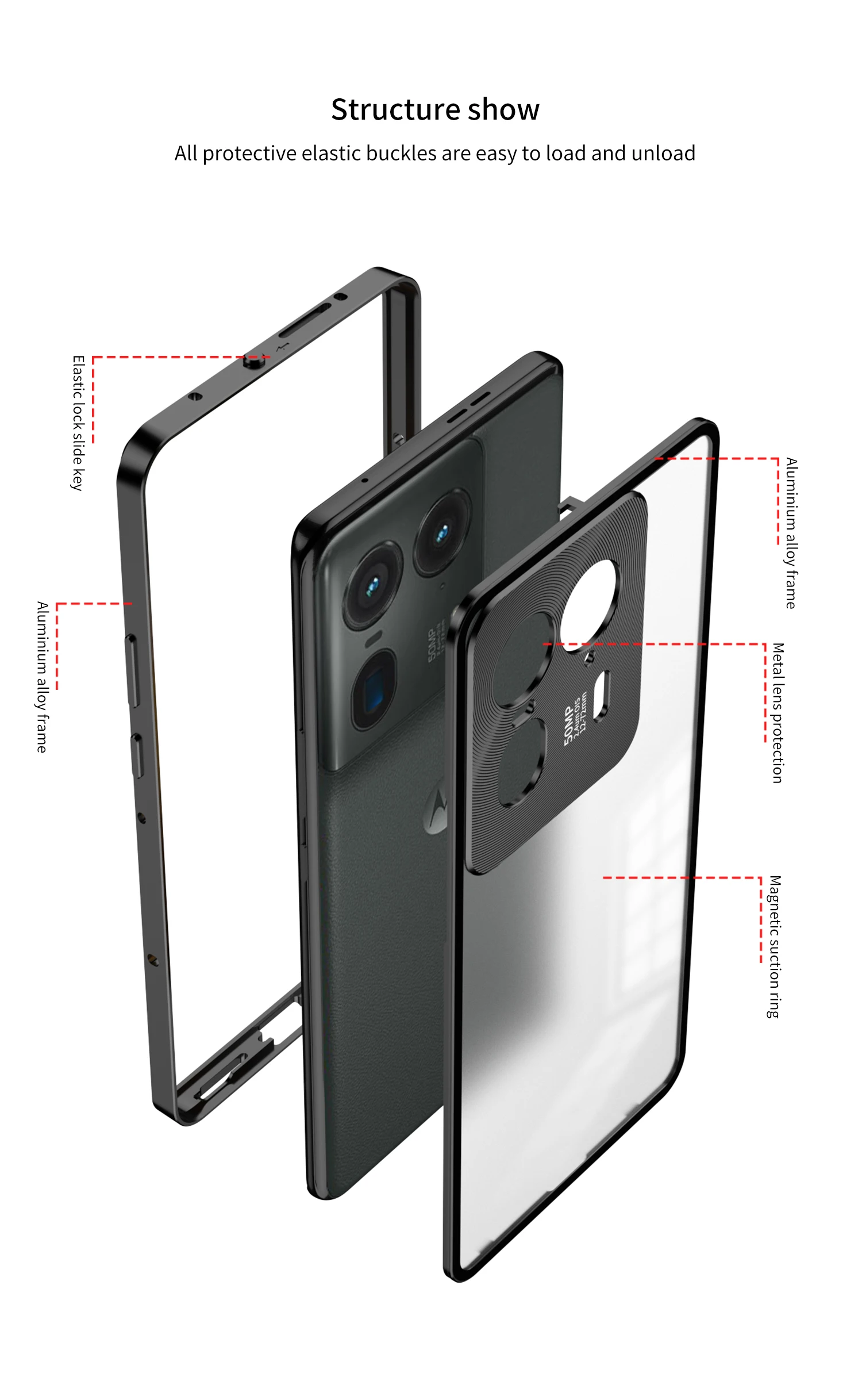For Motorola Edge 50 Ultra/Moto X50 Ultra Case With Magnetic