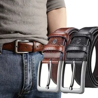 Ceinture de luxe pour homme en cuir PU avec boucle ardillon métallique, sangle de taille de créateur de haute qualité pour jeans, grandes tailles 1