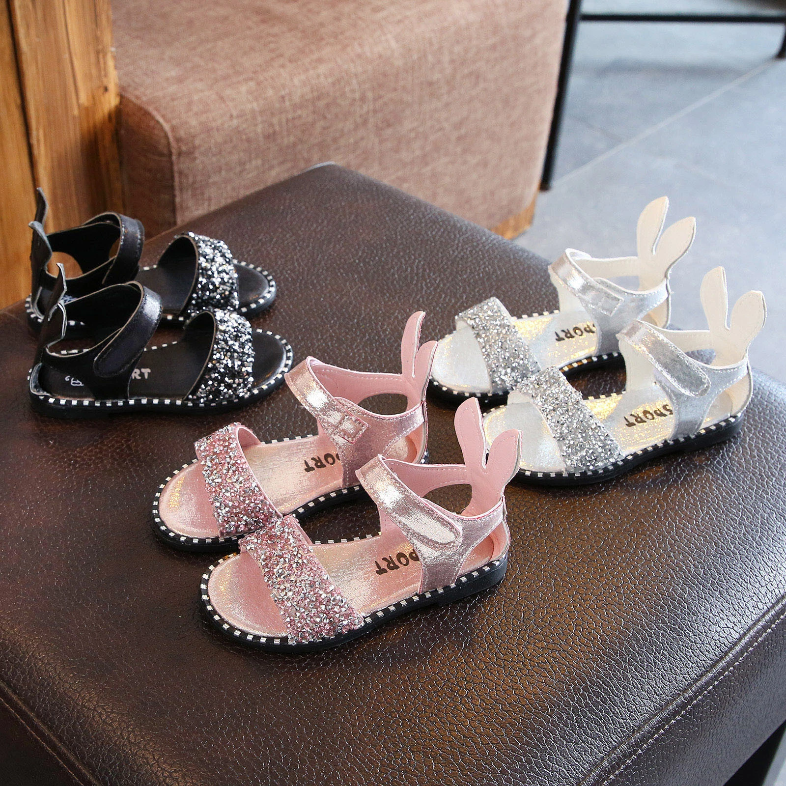 Sandalias de vestir para niña pequeña, informales de Ballet sin cordones con lentejuelas planas, sandalias con purpurina para niño pequeño, zapatillas de deporte para niña| | - AliExpress