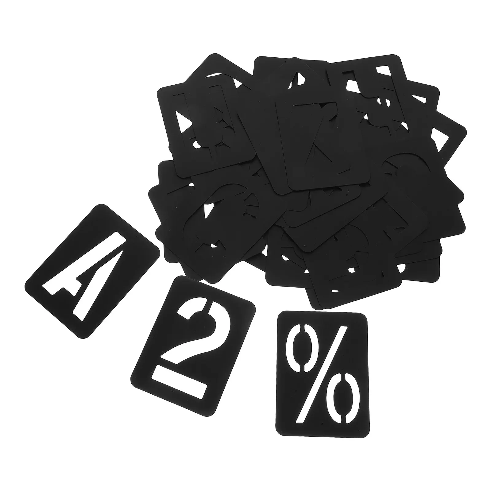 42Pcs 중공 문자 번호 스텐실 템플릿 세트 벽 그림 그리기용 재사용 가능한 스텐실 가구 DIY 공예 용품