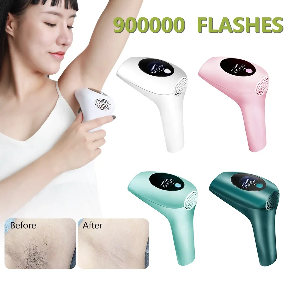 

Professional Permanent Laser Epilator LCD Display Laser IPL Hair Removal Machine Photoepilator Painless 900000 Flash For Women