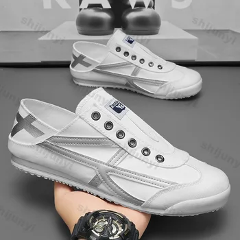 Summer Men's Canvas Shoes Breathable Comfortable Non Slip Casual Shoes Fashion Lightweight Outdoor Walking Flats Shoes 1