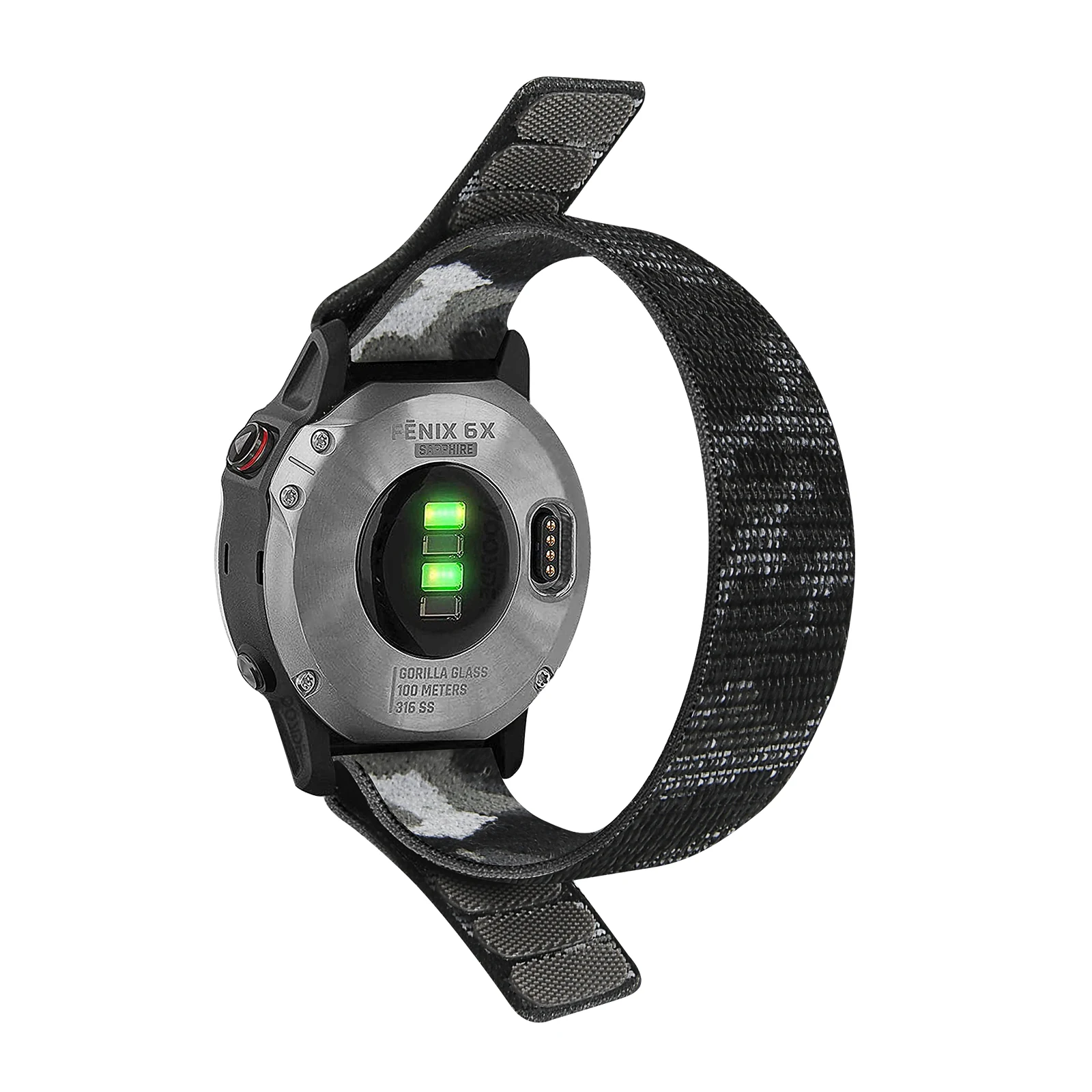 Nylon Hook and Loop Watch Strap – 26mm/22mm Adjustable Smartwatch Band Bracelet