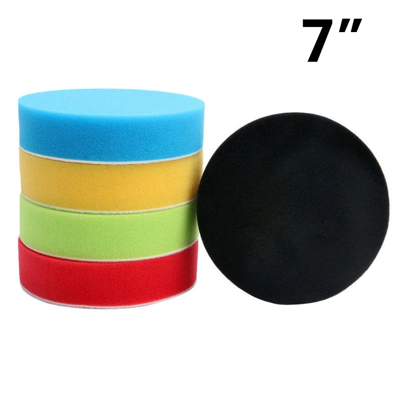 

Waxing Polishing Pads Detachable Finishing 5pcs Adapter Accessories 7 Inches Round Flat Foam Buffing Tools Kit