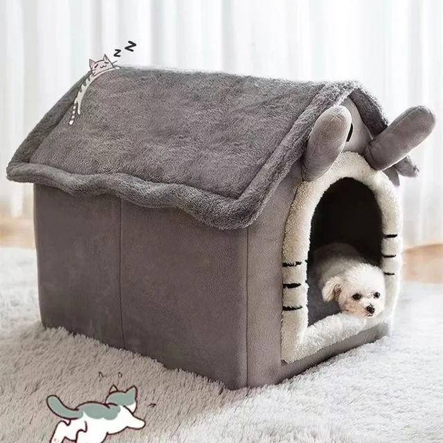 Foldable Pet House Removable Washable Cat House Puppy Cave Sofa Pet Bed House for Extra Small Dogs and Small and Medium Cats 5