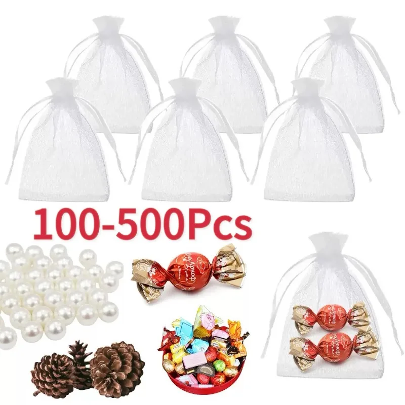 100–500 Stück Organzabeutel, Schmuckbeutel, Hochzeit, Party, Dekoration, Beutel, Schmuckverpackung für Weihnachten, Süßigkeiten, Hochzeit, Geburtstag