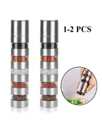 2pc Mini Outdoor Camping Spice Jars Bottle Portable BBQ Picnic Spice Seasoning Container Storage Box Cookware Set New Spice Jars 1