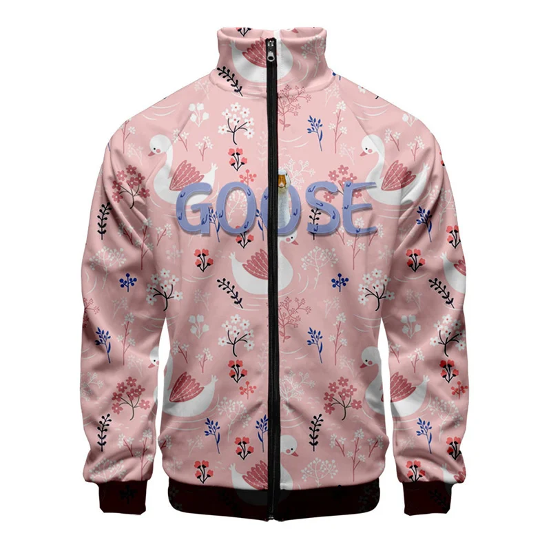 thumbnail image 1 of Chaqueta con estampado 3D de ganso divertido para hombres y niños, abrigo de manga larga con estampado de animales de dibujos animados, chaquetas con cremallera para primavera y otoño, 1 of 5
