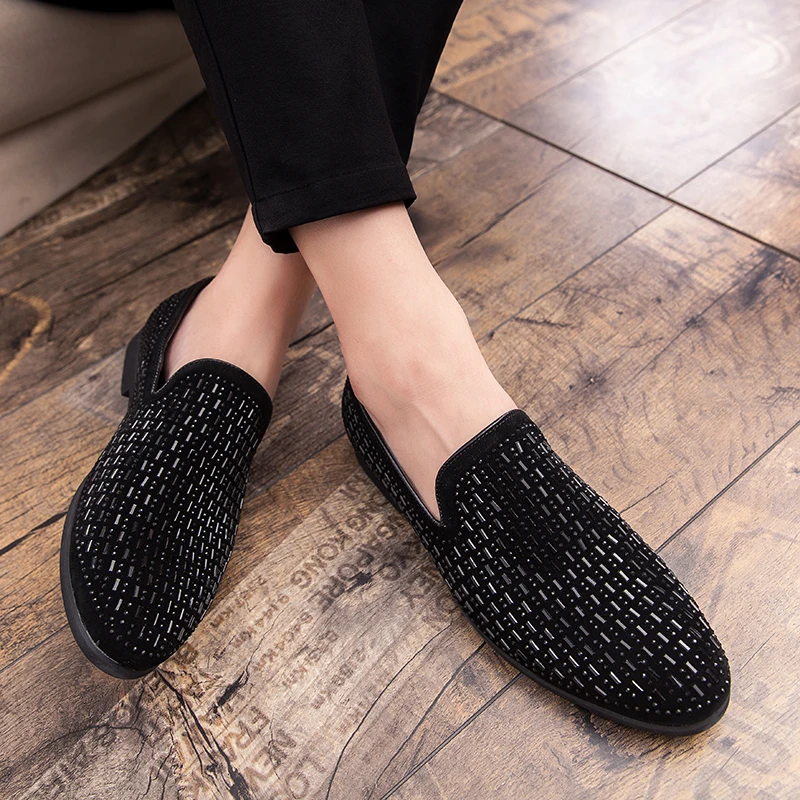 Men Fashion Lefu Shoes Pointed Flat Heel Driving Shoes Fashion Casual Trendy Shoes Black and White Gold 38-46 Men Shoes