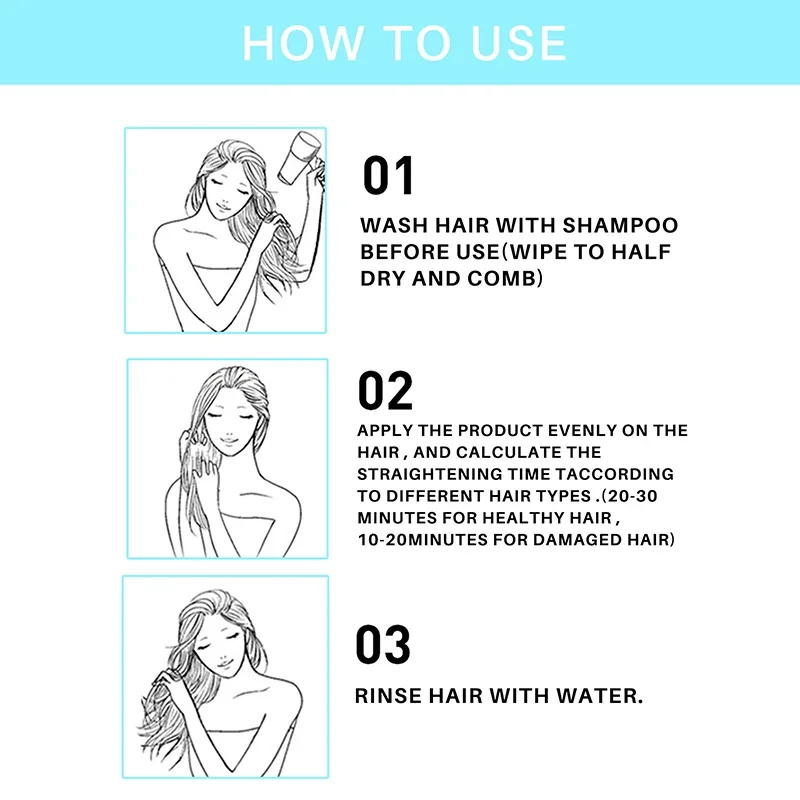 بروتين للشعر Keratin Straight Hair Cream Smoothes Hair Improve Quality Reduce Dryness Provides Permanent Straight Care