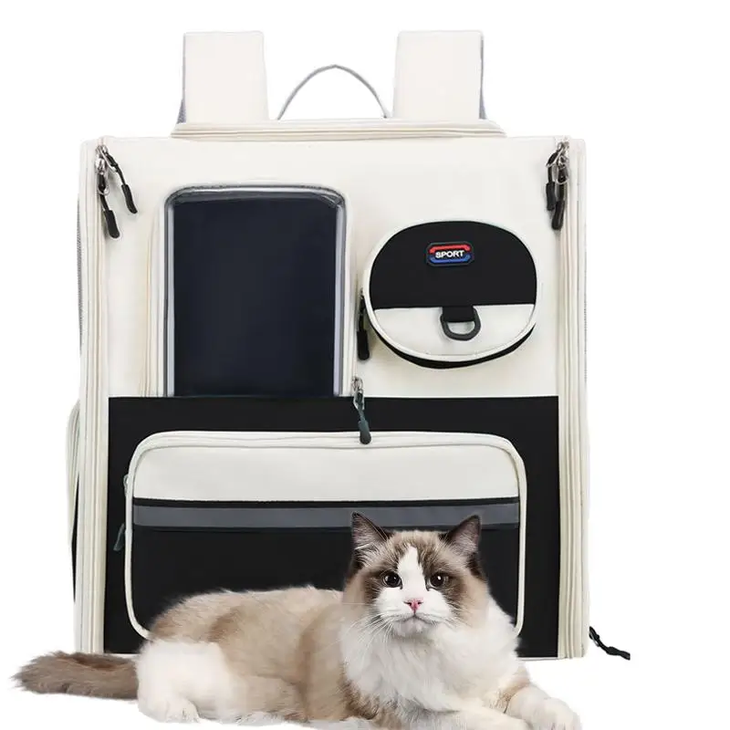 

Cat Carrier Backpack Small Dog Cats Puppy Expandable Space Breathable Mesh Transparent Outdoor Travel Pet Products Item