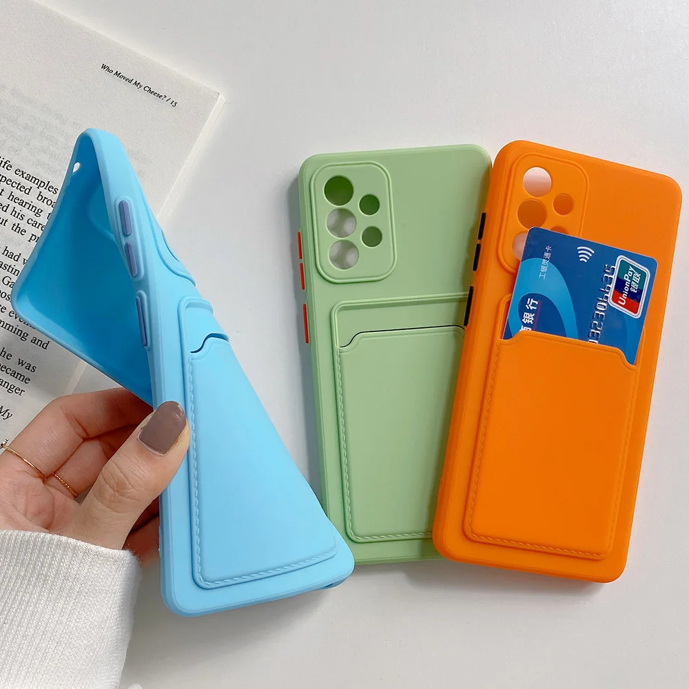 Luxury Soft Silicone Phone Case with Leather Card Slot - Premium Protection Cover