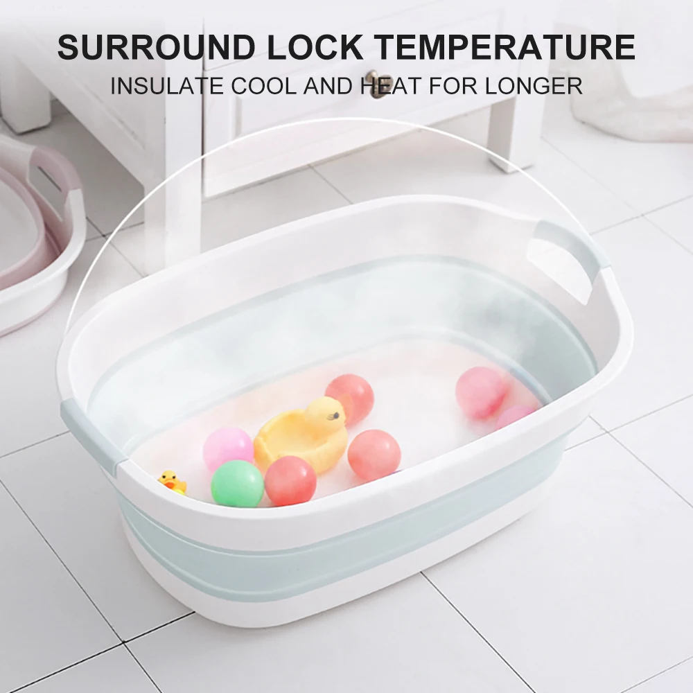 Folding Pet Bathtub Baby Wash Basin Portable Laundry Basket Multifunctional Storage Container Organizer Home Bathroom Accessorie