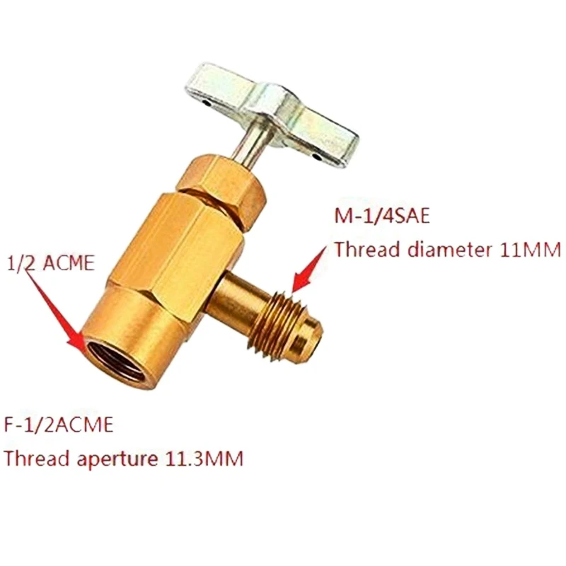 Refrigerant Can Opener 1/4 Thread Adapter for Car Air Conditioner
