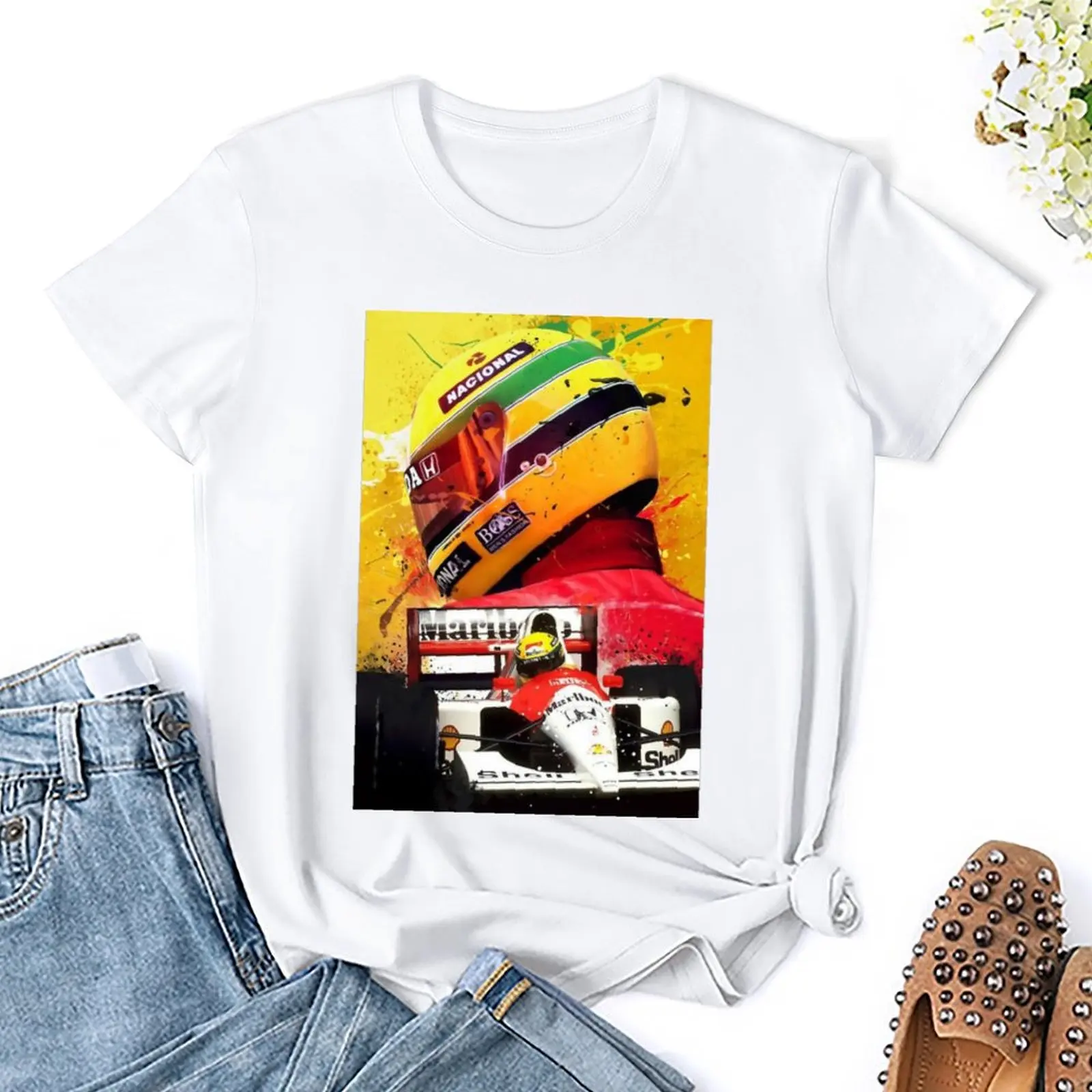 Ayrton Senna F1 Race Raer 5 Tshirt T-Shirt Creativa Fresh Movement Humor Aactivity Competition