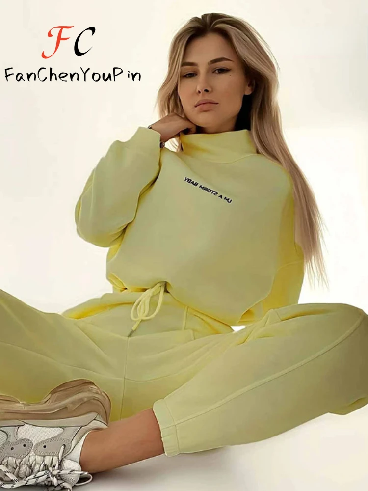 2024 Spring New Womens Set sweatershirt otton Short Lace-up Pullover Casual Loose Simplicity Sweatpants Hoodies 2pice Sets Women new small suit coat women s spring and autumn high end sense suit versatile fashion simplicity multi color factory direct sales