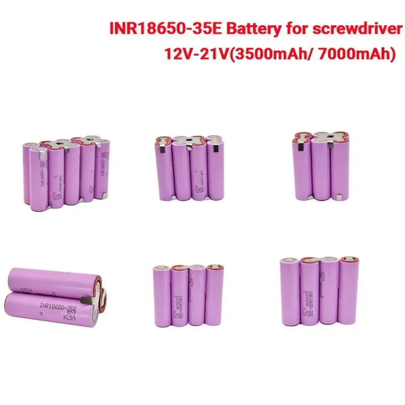 

18650 Battery 35E3S 4S 5S 6S 8S 7.4V 12.6V 14.8V 18V 25.2V 29.6V 7000mAh Welding Battery Pack 18650 Rechargeable Battery