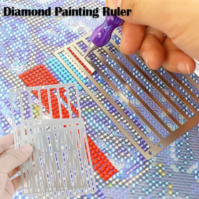 DIY Diamond Painting Ruler Non-Slip Textured Grid Tool Ruler for Diamond Art Ruler Diamond Dot Drill Alignment Tool 4