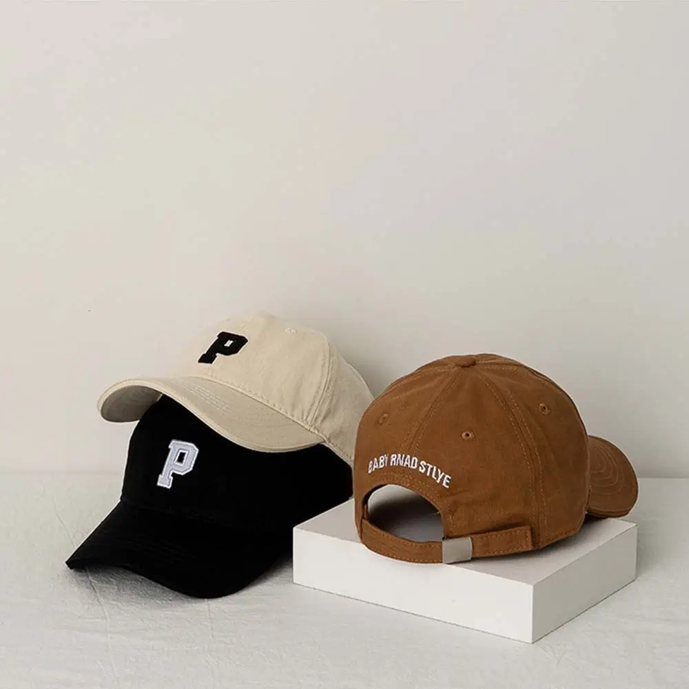 

Adjustable Casual Snapback Cap Cotton Spring Summer Letter P Korean Style Cap Kids Baseball Hat Children Peaked Cap Shading Hat