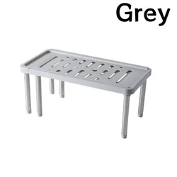 Expandable Kitchen Storage Rack and Organizer for Cabinets and Countertops (Grey)