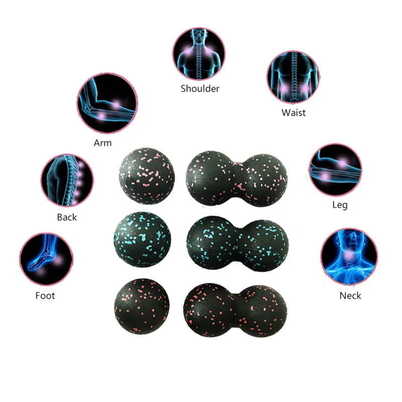 Massage Ball Fitness Ball EPP Lacrosse Myofascia Ball Peanut Massage Ball High Density Lightweight Fitness Body Fascia Exercise Relieve Pain Yoga