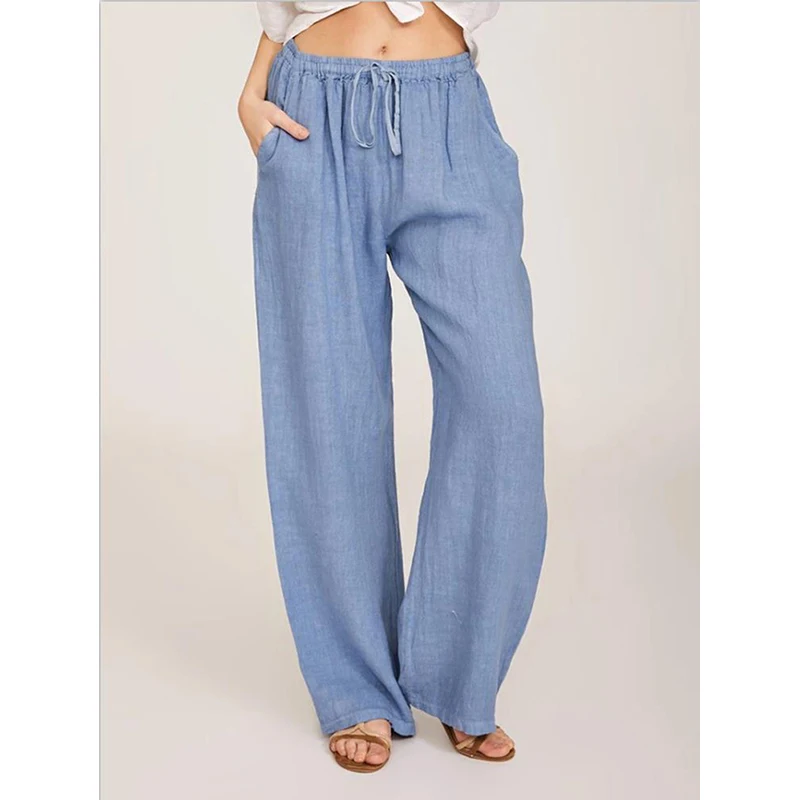 Pantalon Large Femme Lin Coton - Style Lanterne Décontracté - Neuf Avec étiquettes