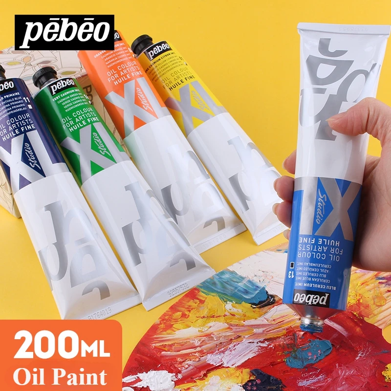 200ml Tube Pebeo Fine XL Oil INTENSIVE OIL COLOUR Bright and Permanent Finish Fade Resistant, Fast-Drying Painting On Paper Wood oil paint