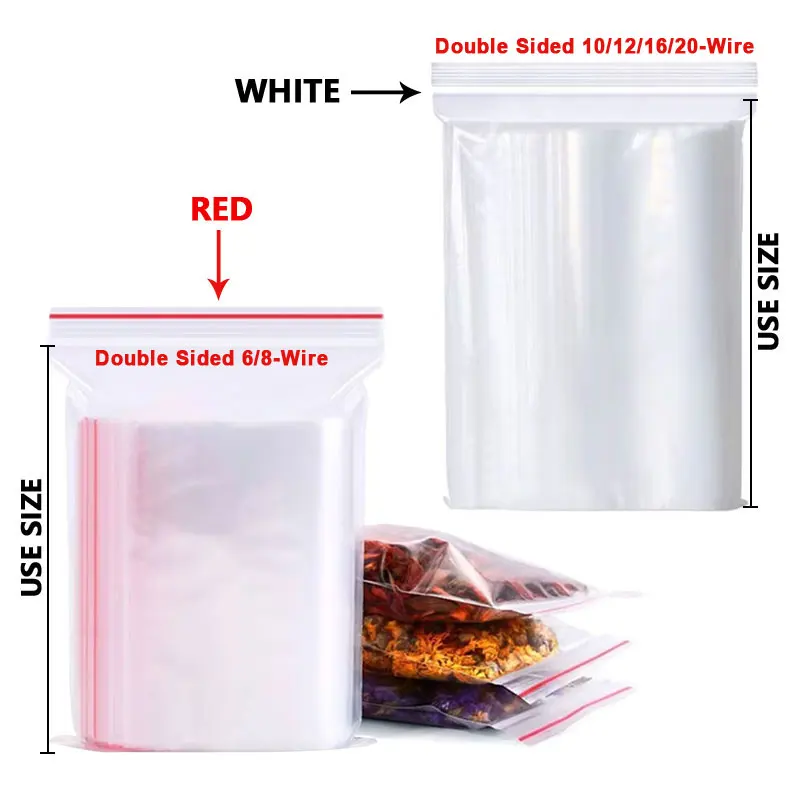 Small Plastic Ziplock Bags Resealable Transparent Jewelry Shoe Bag Vacuum Storage Bag Food Storage Poly Clear Bags 100 PCS